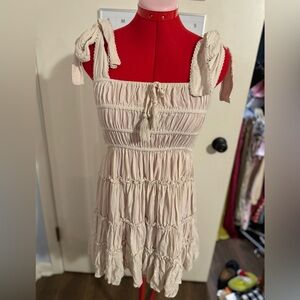 Chelsea & Violet Tiered Ruffle Dress in Cream Size M